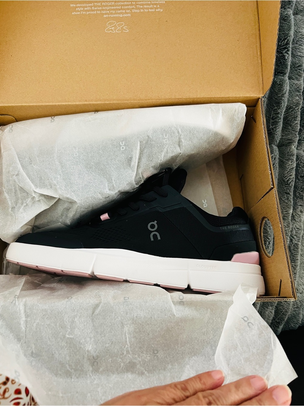 On Cloud The Roger Spin Zephyr Sneakers Black Women’s 8 NWT Comfort Shoes - Picture 6 of 10